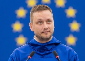 Premier of Greenland Jens-Frederik Nielsen speaking at a press conference regarding diplomatic meetings in Europe and U.S. pressure